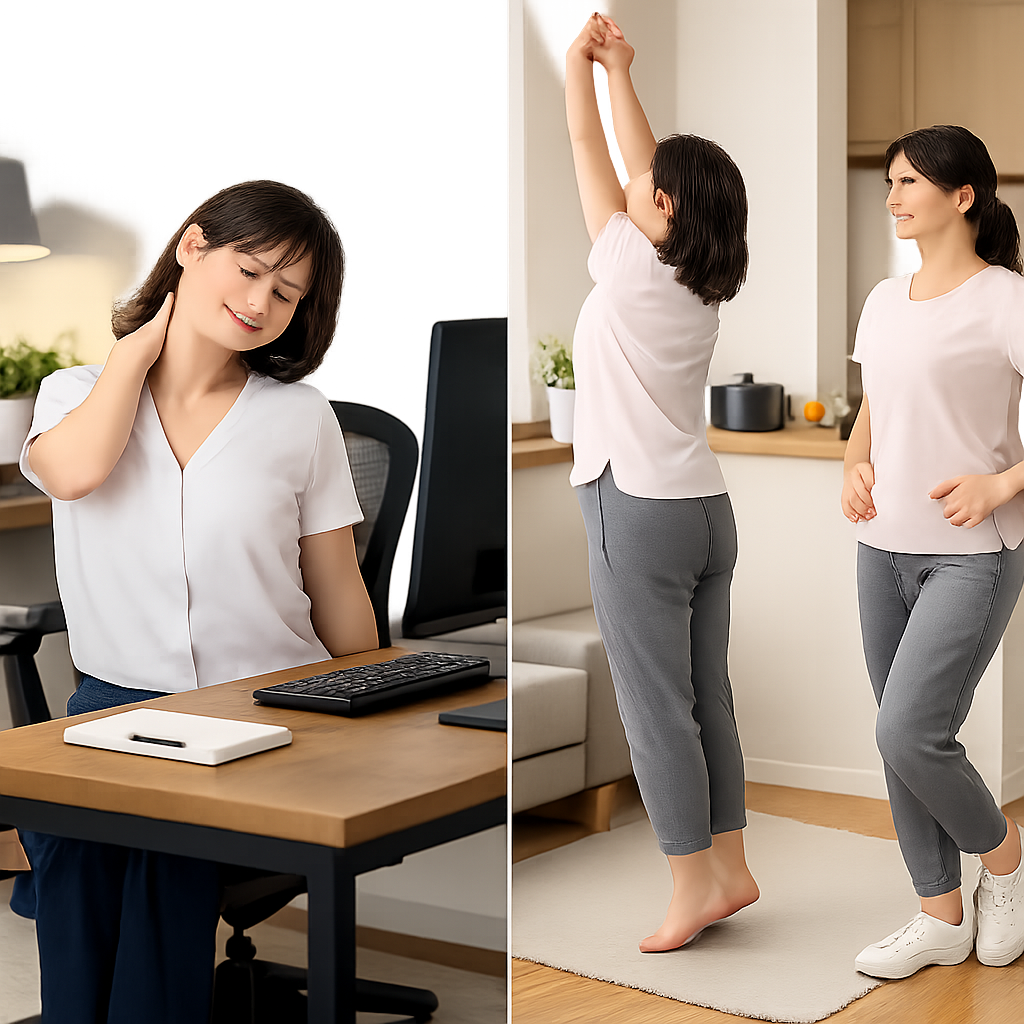 仕事中と家事の合間で異なる短時間コンディショニングのイメージ